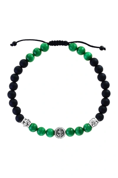 Effy Sterling Silver, Malachite, & Onyx Bracelet