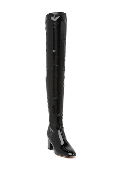 Valentino Garavani Patent Stretch Otk Boot In Nero