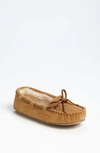 Minnetonka Cassie Faux Fur Slipper In Cinnamon Brown