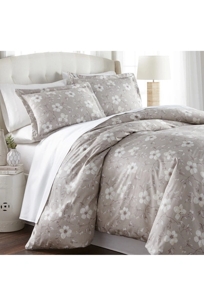 Southshore Fine Linens Ultra-soft 300 Thread-count Cotton Duvet Cover Set In Floral Taupe/grey