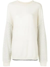 Y's Oversized Wool Jumper In Neutrals