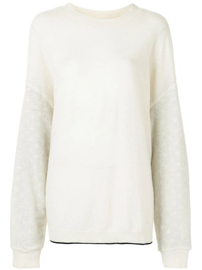 Y's Oversized Wool Jumper In Neutrals