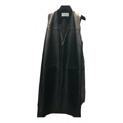 Pre-owned Maison Margiela Leather Mini Dress In Black