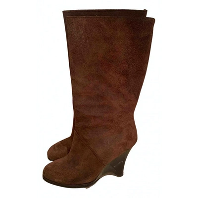 Pre-owned Marni Boots In Brown