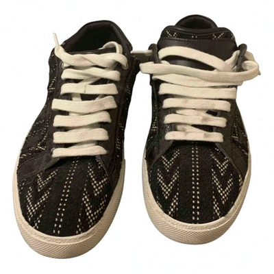 Pre-owned Saint Laurent Court Cloth Low Trainers In Black