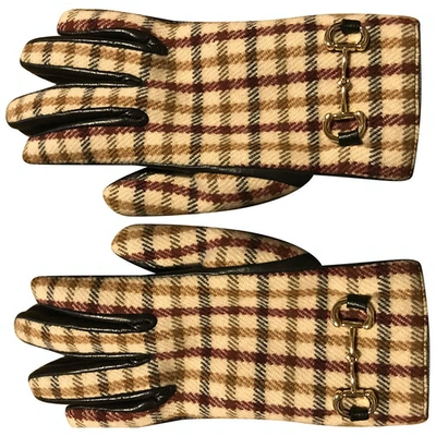 Pre-owned Gucci Leather Gloves In Brown