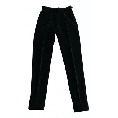 Pre-owned Alberto Biani Velvet Carot Pants In Black