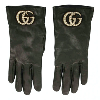 Pre-owned Gucci Brown Leather Gloves