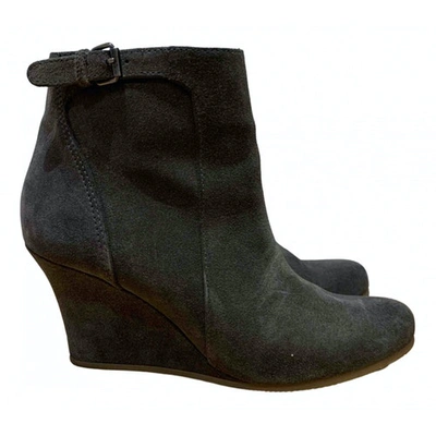 Pre-owned Lanvin Ankle Boots In Grey