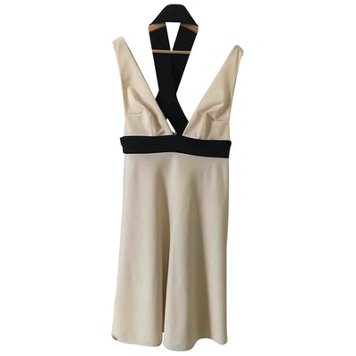 Pre-owned Emporio Armani Wool Mid-length Dress In White
