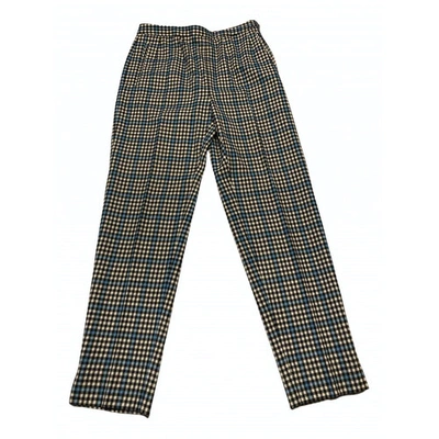 Pre-owned Alberto Biani Wool Trousers In Multicolour