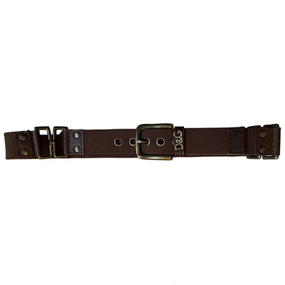 Pre-owned D&g Leather Belt In Brown
