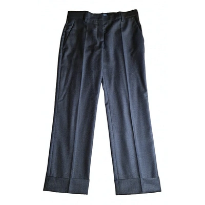 Pre-owned Prada Wool Carot Pants In Anthracite