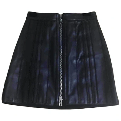 Pre-owned Givenchy Leather Mini Skirt In Black