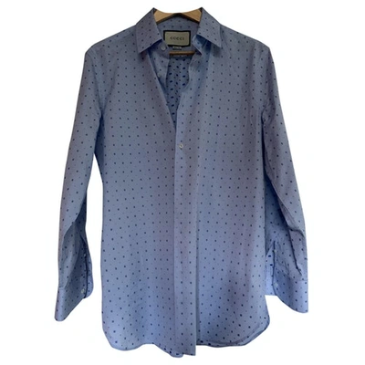 Pre-owned Gucci Blue Cotton Shirts