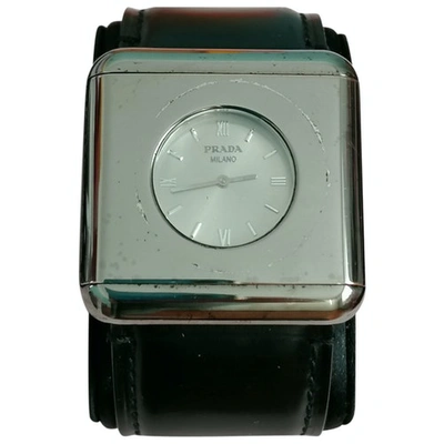 Pre-owned Prada Silver Leather Watch