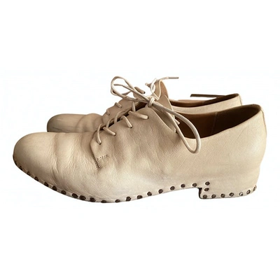 Pre-owned Maison Margiela Leather Lace Ups In Neutrals