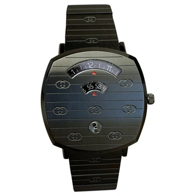 Pre-owned Gucci Interlocking Watch In Grey