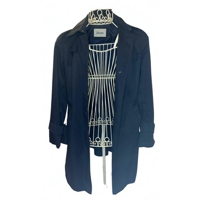Pre-owned Herno Trench Coat In Blue