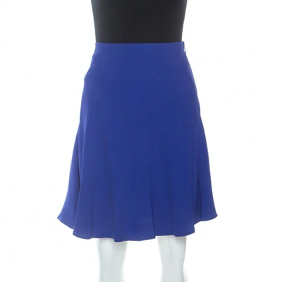 Pre-owned Elie Saab Linen Skirt In Blue