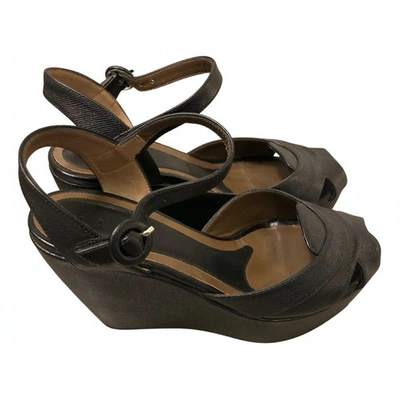 Pre-owned Marni Leather Sandals In Black