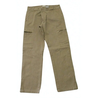 Pre-owned Calvin Klein Trousers In Beige