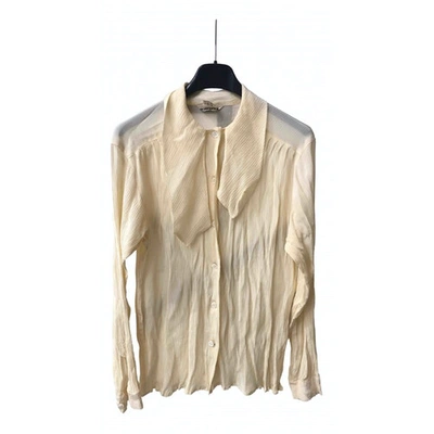Pre-owned Marella Silk Shirt In Ecru