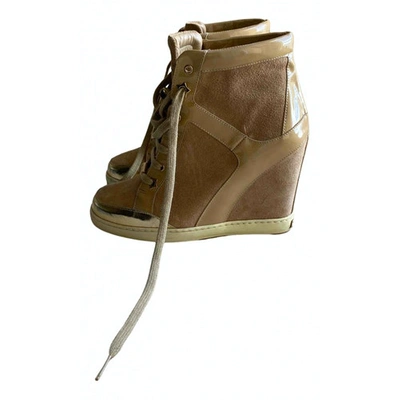 Pre-owned Jimmy Choo Trainers In Camel