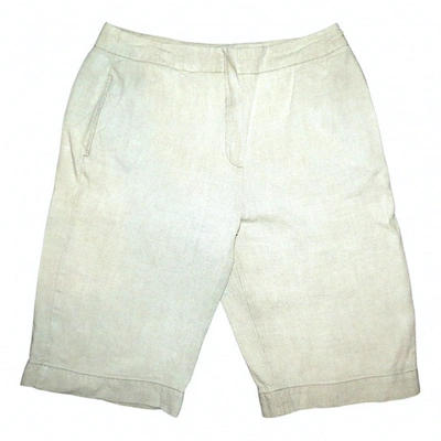 Pre-owned Max Mara Wool Shorts In Ecru