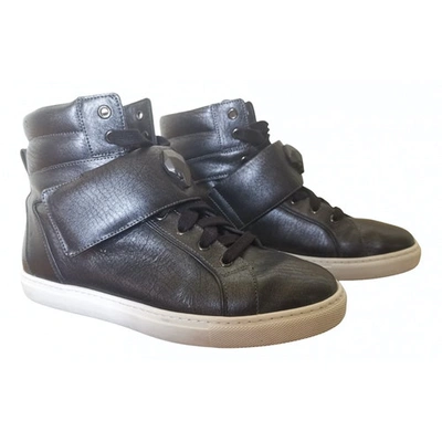 Pre-owned Just Cavalli Leather Trainers In Black