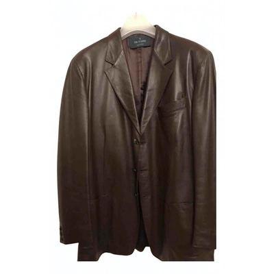 Pre-owned Trussardi Leather Vest In Brown