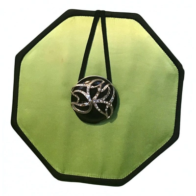 Pre-owned Lanvin Silk Handbag In Green