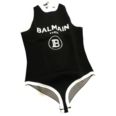 Pre-owned Balmain One-piece Swimsuit In Black
