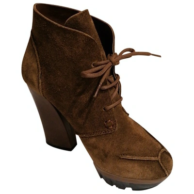 Pre-owned Hoss Intropia Lace Up Boots In Camel