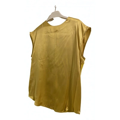 Pre-owned Pinko Yellow Synthetic Top