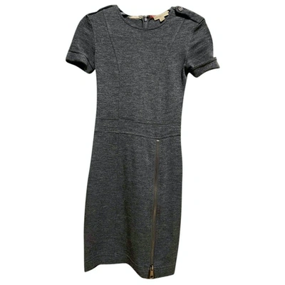 Pre-owned Burberry Wool Dress In Grey