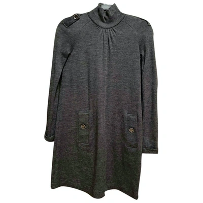 Pre-owned Burberry Wool Dress In Grey