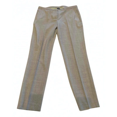 Pre-owned Lorena Antoniazzi Wool Straight Pants In Grey