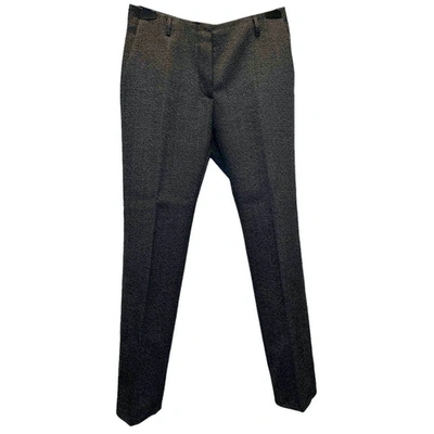 Pre-owned Dries Van Noten Wool Straight Pants In Anthracite