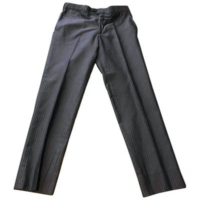 Pre-owned Ermenegildo Zegna Grey Silk Trousers
