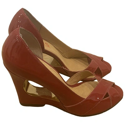 Pre-owned Michael Kors Patent Leather Sandals In Red