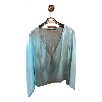 Pre-owned Class Cavalli Wool T-shirt In Turquoise