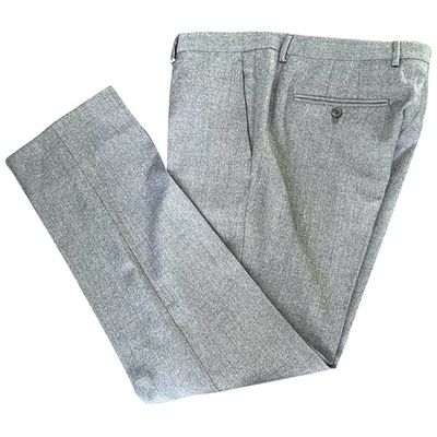 Pre-owned Mauro Grifoni Wool Trousers In Blue