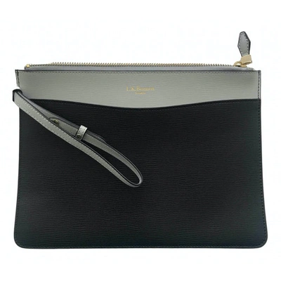 Pre-owned Lk Bennett Leather Clutch Bag In Grey