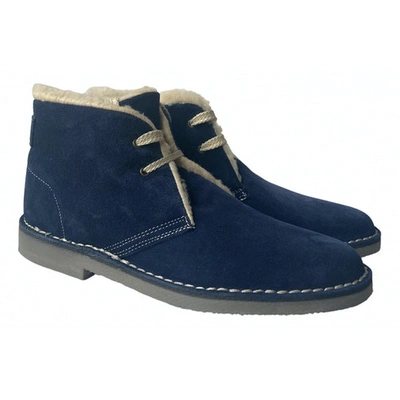 Pre-owned Browns Leather Snow Boots In Blue
