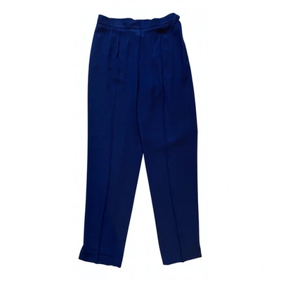 Pre-owned Moschino Navy Wool Trousers