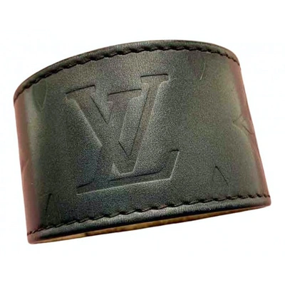 Pre-owned Louis Vuitton Monogram Leather Bracelet In Blue