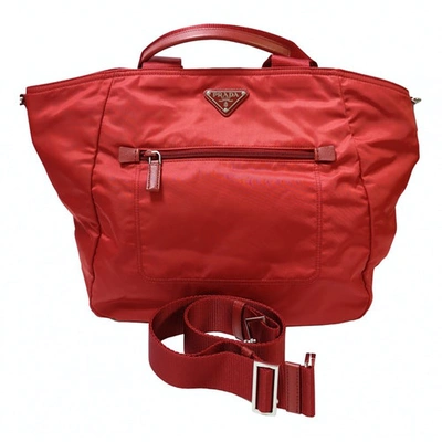 Pre-owned Prada Tessuto Handbag In Red