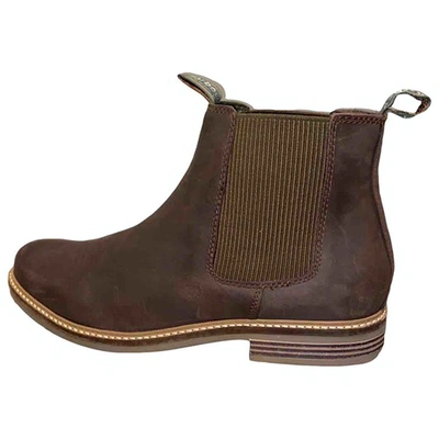 Pre-owned Barbour Boots In Brown