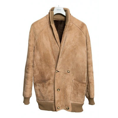 Pre-owned Valentino Leather Coat In Camel